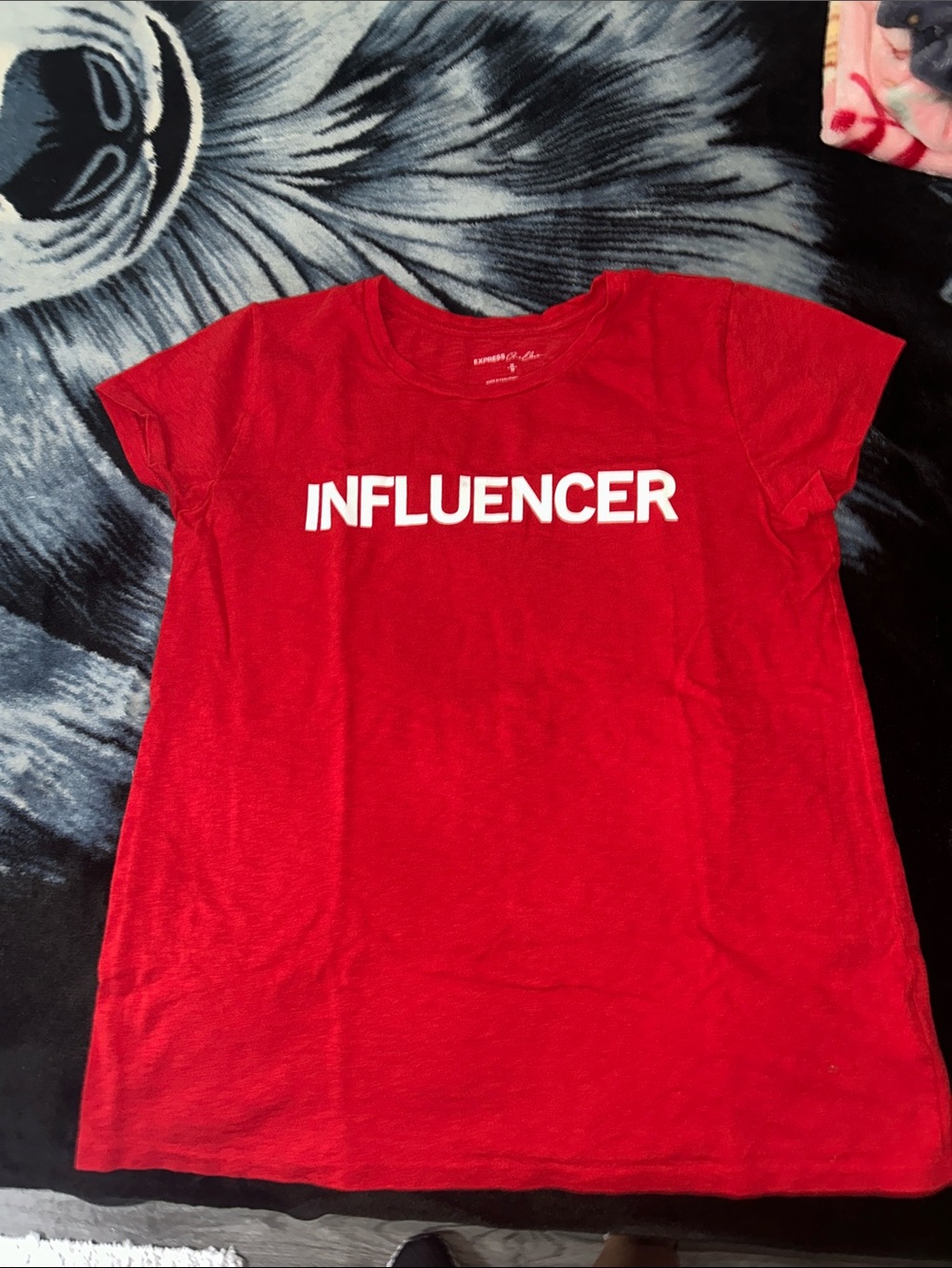 Express Red 'Influencer' Graphic Tee